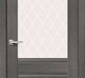 Дверь межкомнатная Браво Прима-3 Grey Veralinga / White Сrystal