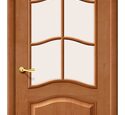 Дверь межкомнатная Браво Массив с отделкой М7 Т-05 (Светлый Лак) Остекленная 2