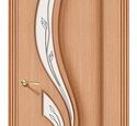 Дверь межкомнатная шпон файн-лайн Браво Стандарт-Лилия Ф-01 (Дуб) Остекленная