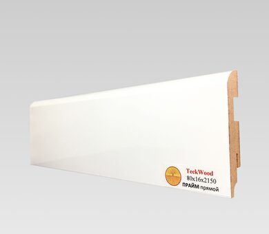 Плинтус МДФ Teckwood 80х16х2150 мм Прайм Прямой