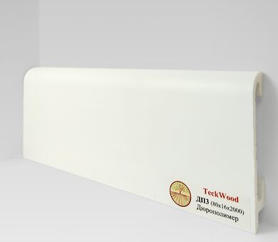 Плинтус дюрополимер Teckwood 80x16x2000 мм Белый ДП3