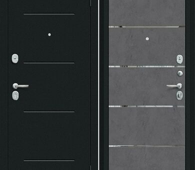 Входная дверь Браво R Лайн Букле черное / Slate Art