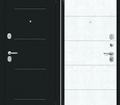 Входная дверь Браво R Граффити-1 Инсайд Букле черное / Snow Art