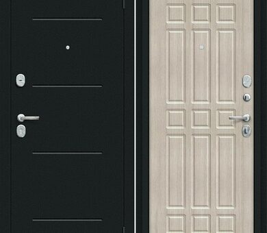 Входная дверь Браво R Мило Букле черное / Cappuccino Veralinga