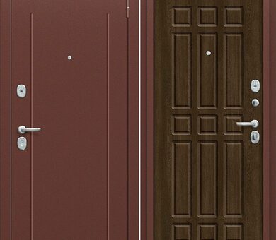 Входная дверь Браво R Любо Мини Антик Медный/Dark Barnwood