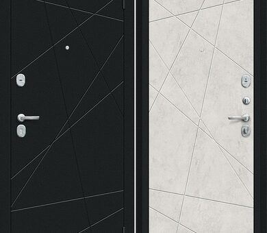 Входная дверь Браво R Граффити-5 Букле черное / Look Art