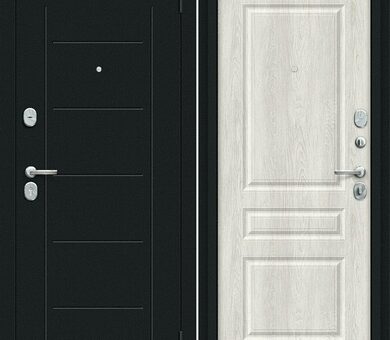 Входная дверь Браво R Пик Букле черное / Casablanca