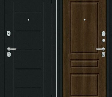 Входная дверь Браво R Пик Букле черное / Dark Barnwood