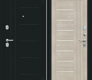 Входная дверь Браво R Проф Букле черное / Cappuccino Veralinga