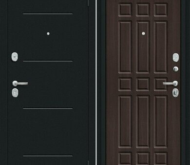 Входная дверь Браво R Мило Букле черное / Wenge Veralinga