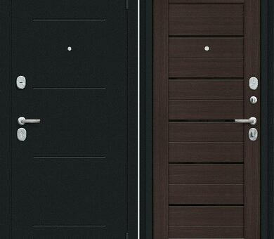 Входная дверь Браво R Техно Kale Букле черное / Wenge Veralinga