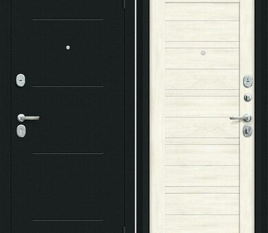 Входная дверь Браво R Сити Kale Букле черное / Nordic Oak