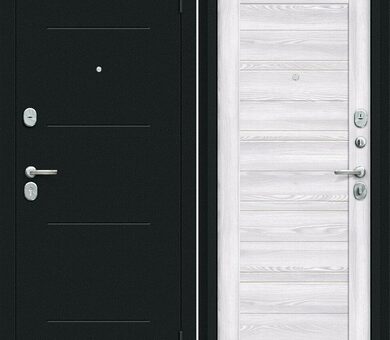 Входная дверь Браво R Сити Kale Букле черное / Riviera Ice