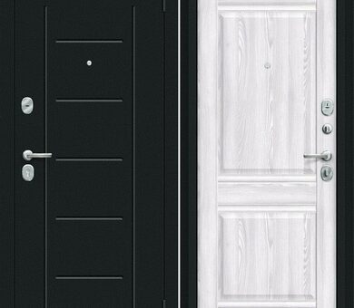 Входная дверь Браво R Некст Kale Букле черное / Riviera Ice