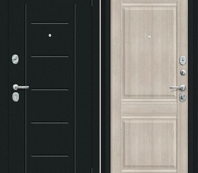 Входная дверь Браво R Некст Kale Букле черное / Cappuccino Veralinga
