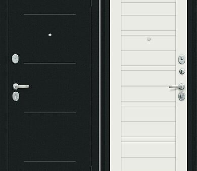 Входная дверь Браво R Сити Kale Букле черное / Off-white