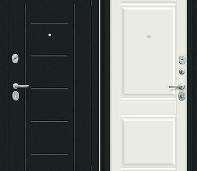 Входная дверь Браво R Некст Kale Букле черное / Off-white