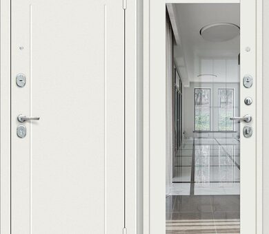 Входная дверь Браво R Флэш Kale Шагрень белая / Off-white