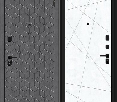 Входная дверь Браво R Кьюб (RBE) Slate Art / Snow Art