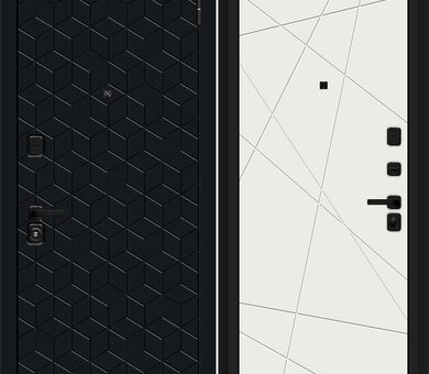 Входная дверь Браво R Кьюб (RBE) Total Black / Super White