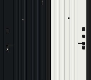 Входная дверь Браво R Граффити-32/32 Total Black / Super White