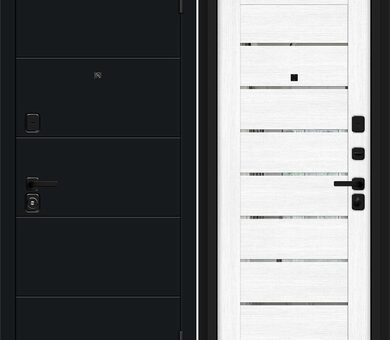 Входная дверь Браво R Прайд Total Black / Snow Melinga