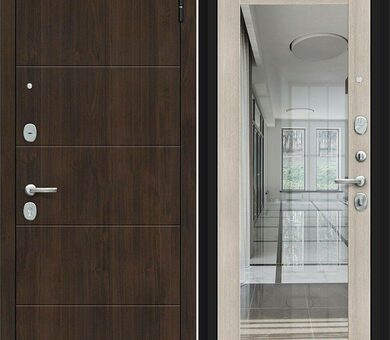 Входная дверь Браво R Флэт Kale Almon / Cappuccino Veralinga