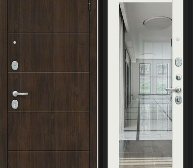 Входная дверь Браво R Флэт Kale Almon / Off-white