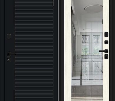 Входная дверь Браво N Лайнер-3 Total Black / Nordic Oak