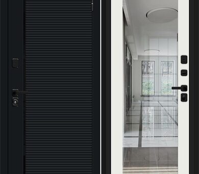 Входная дверь Браво N Лайнер-3 Total Black / Off-white