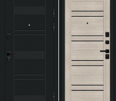 Входная дверь Браво N Энви Букле черное / Cappuccino Melinga