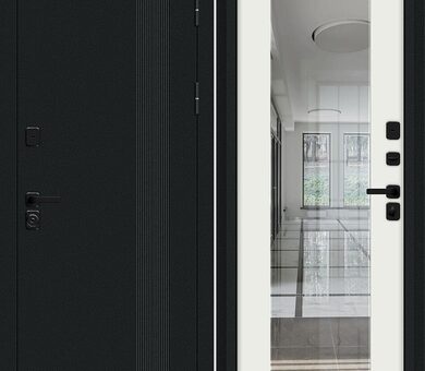 Входная дверь Браво Z Эйр Букле черное / White Shell