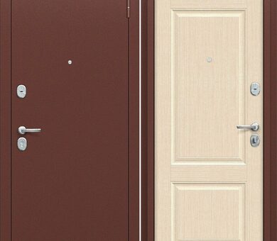 Входная дверь Браво Optim Тайга-7 Антик Медный / Бежевый клен