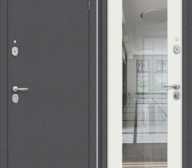 Входная дверь Браво Optim Тайга-7 Антик Серебряный / Белый