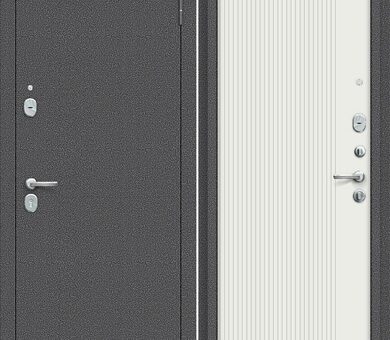 Входная дверь Браво Optim Тайга-9 Вертикаль Антик Серебряный / Белый