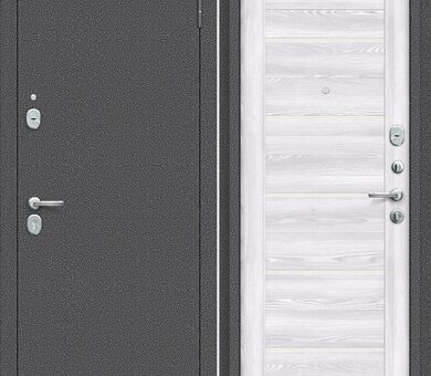 Входная дверь Браво Optim Тайга-9 Вертикаль Антик Серебряный / Царга