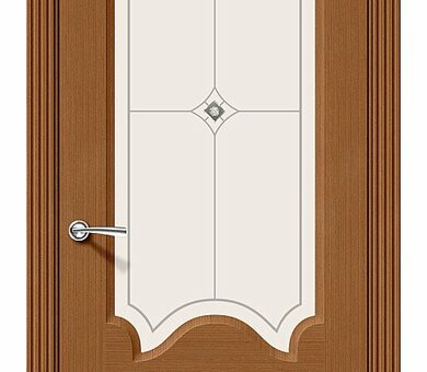 Дверь межкомнатная Браво Шпон файн-лайн Афина Ф-11 (Орех) Остекленная