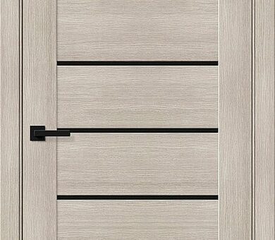 Дверь межкомнатная Bravo Браво-22 Cappuccino Melinga / Black Shine