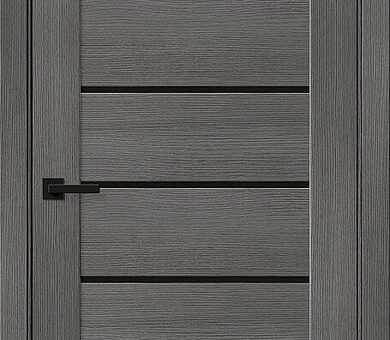 Дверь межкомнатная Браво-22 Grey Melinga / Black Shine