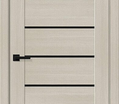 Дверь межкомнатная Браво-22.Л Cream Melinga / Black Shine
