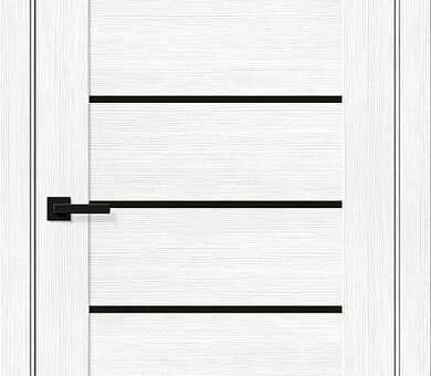 Дверь межкомнатная Браво-22 Snow Melinga / Black Shine