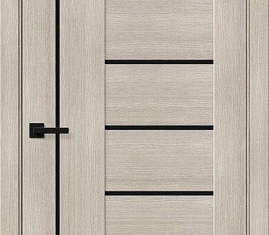 Дверь межкомнатная Браво-29 Cappuccino Melinga / Black Shine