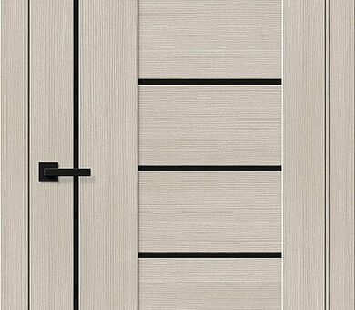 Дверь межкомнатная Браво-29.Л Cream Melinga / Black Shine