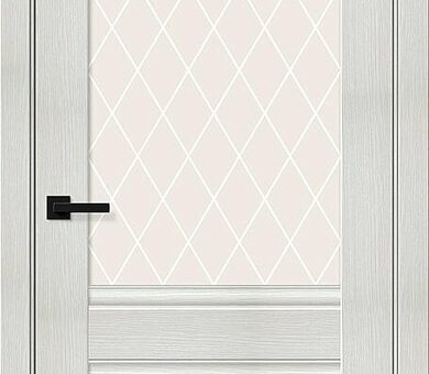 Дверь межкомнатная Браво Прима-3 Bianco Melinga / White Crystal