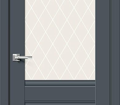 Дверь межкомнатная Браво Прима-3 Stormy Matt / White Crystal