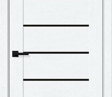 Дверь межкомнатная Браво-22 Black Shine White Silkwood