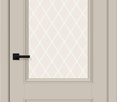 Дверь межкомнатная Браво Классик-13 Cream Silk / White Crystal