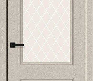 Дверь межкомнатная Браво Классик-13 Cream Silkwood / White Crystal