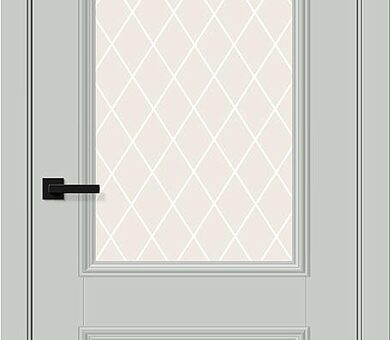 Дверь межкомнатная Браво Классик-13 Grey Silk / White Crystal