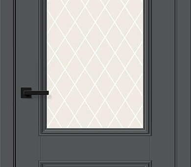 Дверь межкомнатная Браво Классик-13 Stormy Silk / White Crystal